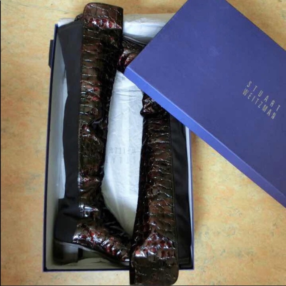 Stuart Weitzman Reserve crocodile boots